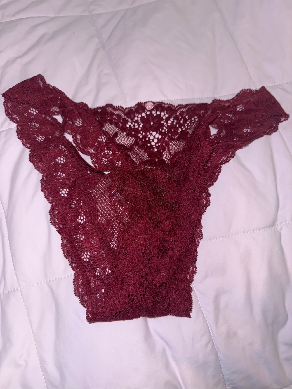 NWT Victoria’s Secret Burgundy Red Lace Panty